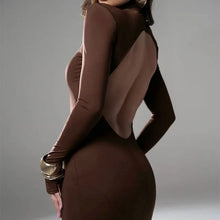 Load image into Gallery viewer, Backless Turtleneck Slim Maxi Dress
