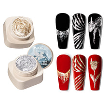 Load image into Gallery viewer, RSNAIL 5g No-Wipe Platinum Gel Nail Polish for Summer Reflective Sparkle Metallic Golden Silvery Drawing Liner Manicure Varnish
