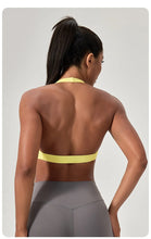 Load image into Gallery viewer, Strappy Bra for Women Open Back Halter Sports Bra Light Support Gym Crop Top Seamless Workout Yoga Top Bra Padded Bras
