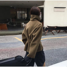 Load image into Gallery viewer, 2025 Autumn Woolen Coats Women Casual Double Breasted Stand Collar Female Office Short Jackets Chic Lady Loose Street Outwear
