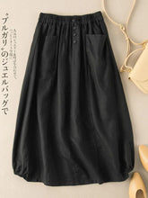 Load image into Gallery viewer, Women's Skirt Cotton Linen Casual Straight Skirts Woman Fashion 2026 Summer Loose Solid Color Button Long Skirts for Women
