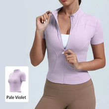 Load image into Gallery viewer, New Women's High-Elastic Yoga Jacket — Form-Fitting, "Naked-Feel" Running &amp; Fitness Top (Short Sleeve)
