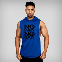 Load image into Gallery viewer, Men’s Fitness Workout Sportswear Tops Bodybuilding Hooded Tank Top Cotton Printed Sleeveless T-shirts Casual Hip Hop Undershirt
