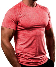 Load image into Gallery viewer, Summer Gym T-shirts Men's Solid Fitness Clothing O-neck Short Sleeve Tops Breathable Slim Bodybuilding Workout Muscle Tees Male
