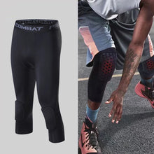 Load image into Gallery viewer, Men's Sports 3/4 Cropped Pants Padded Running Leggings Mens Joggers Elastic Compressions Sweatpant Football Basketball Trousers
