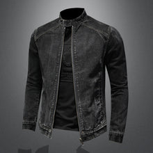Load image into Gallery viewer, Men’s Stand-Collar Lightweight Denim Jacket
