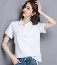 Load image into Gallery viewer, Minimal Button Polo Tee Women
