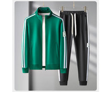 Load image into Gallery viewer, Autumn Mens Sportswear Suits Fashion Tracksuit 2 Piece Sets Jacket+Pants Sweatsuit Man Outdoor Joggers Running Sports Suits 5XL

