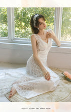Load image into Gallery viewer, Women's Nightgown Luxury V Neck Sleeveless Night Dress Fashion Slim White Princess Long Dress Summer Ladies Sleepwear Vestido

