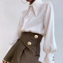 Load image into Gallery viewer, Elegant Satin Office Casual Shirt
