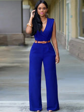 Load image into Gallery viewer, Elegant Deep V Wrap Jumpsuit
