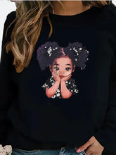 Load image into Gallery viewer, Printed Fleece Pullover Women Hoodie
