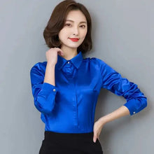 Load image into Gallery viewer, Elegant Satin Silk Office Blouse
