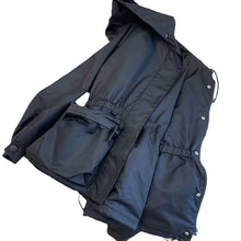 Load image into Gallery viewer, Black jacket for women 2025 autumn new hooded drawstring high-end thin jacket top
