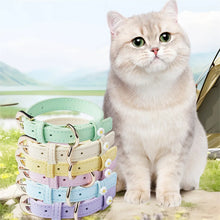 Load image into Gallery viewer, Cute Dog Accessories PU Leather Pet Collar Daisy Decoration Alloy Buckle Head Traction Rope Neck Loop for Cat Teddy Schnauzer
