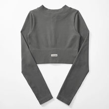 Load image into Gallery viewer, Yoga Shirt Woman Autumn Winter Ribbed Long Sleeve Sports Top Running Training Fitness Top Shockproof Zipper Yoga Tops Women
