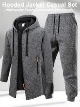 Load image into Gallery viewer, Men's Winter Casual Tracksuit Warm Zip-up Hoodie Jacket Sweatpants Set Daily Sports Jogging Suit Regular Fit Outdoor Sport Suit
