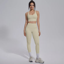 Load image into Gallery viewer, New Yoga Set for Woman Summer Gym Sports Running Bra Top Breathable Peach Buttocks Women Leggings Solid Color Yoga Set
