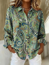 Load image into Gallery viewer, Women's Shirt Blouse Paisley Elegant Stylish Modern Long Sleeve Shirt Collar Regular Tops Work Print Summer Spring Fall Winter
