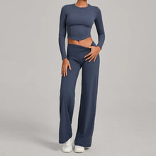 Load image into Gallery viewer, 2PCS Yoga Set Women Yoga Pant Workout Tracksuit Sportswear Gym High Waist Straight Leg Bottoms Fitness Bta Sports Suit XP01
