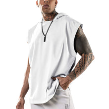 Load image into Gallery viewer, 2026 Men Tank Top  Fitness Training Pullover Leisure Fashion Sleeve Men's Hooded Vest Solid Color Tank Tops For Male
