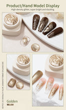 Load image into Gallery viewer, RSNAIL 5g No-Wipe Platinum Gel Nail Polish for Summer Reflective Sparkle Metallic Golden Silvery Drawing Liner Manicure Varnish
