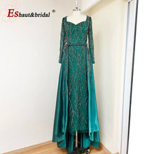 Load image into Gallery viewer, Elegant Wedding Evening Dress for Women 2026 V Neck Long Sleeves Mermaid with Detachable Train Prom Party Gowns Customized
