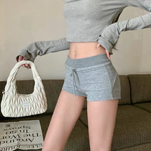 Load image into Gallery viewer, Women Shorts Summer High Elastic Lace Up Drawstring Sleep Bottoms Fitness Running Simple Home Safety Underwear Cool Comfortable
