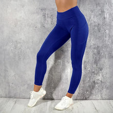 Load image into Gallery viewer, Yoga Fitness Women Leggings High Waist Tights with Pocket Gym Workout Running Stretchy Sexy Butt Liftting Casual Skinny Pants
