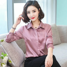 Load image into Gallery viewer, Elegant Satin Silk Office Blouse
