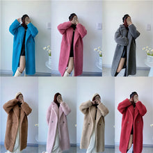Load image into Gallery viewer, Winter Jacket Women Long Coat  Wool Woven Fabric Thick Warm Outerwear Oversize Fashion Streetwear Teddy Bear Coats
