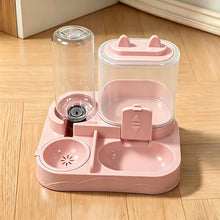 Load image into Gallery viewer, 2-in-1 Large Pet Feeder &amp; Water Dispenser, Dry Wet Separation, Durable Plastic, Transparent, No Battery, For Cats Dogs Travel
