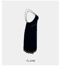Load image into Gallery viewer, Women's Velvet Nightdress Sexy Deep V Nightgown Female Lace Patchwork Suspender Skirt Backless Adjustable shoulder strap Dress
