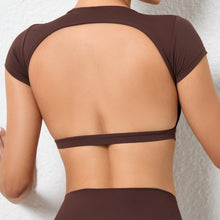 Load image into Gallery viewer, Sports Muscle Back Tee Without Padded Women Backless Sports Shirts Workout Gym Training Yoga T-Shirt Outdoor Open Back Tops
