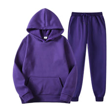 Load image into Gallery viewer, Men Tracksuit 2 Pieces Sets Hooded Sweatshirt +Drawstring Pants Male Hoodies Running Sportswear Men Women Autumn Sportwear
