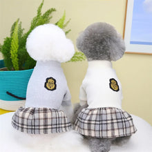 Load image into Gallery viewer, Cute Pet Dress Autumn Winter Plaid Princess Skirt Small Dog Coat Puppy Party Clothes Poodle Yorkie Apparel
