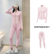 Load image into Gallery viewer, Women's Yoga Set Stand Collar Zip Jacket, Slim Fit Long Sleeve Sports Fitness Yoga Wear
