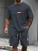Load image into Gallery viewer, Men's Tracksuit 2 Piece O-neck Short Sleeve Shirt Shorts Set Men's Running Suit Plus Size T Shirts Man Clothing Summer T-shirt
