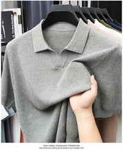 Load image into Gallery viewer, 100% Cotton Short-sleeved POLO Shirt Men's Lapel Knitted T-shirt High-end Casual Bottoming Versatile Men's Short-sleeved Men's T
