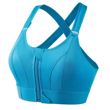Load image into Gallery viewer, Sports Bras For Women Front Zipper Adjustable Strap Shockproof Elastic Fitness Athletic Brassiere Slim Yoga Crop Top
