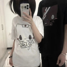 Load image into Gallery viewer, Women T Shirts Cartoon Printed Funny Couple Sweet Short Sleeve O Neck Loose Y2k Harajuku Tops Female Casual Tshirt Streetwear
