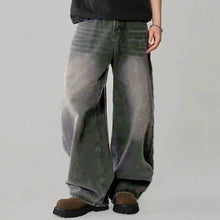 Load image into Gallery viewer, Four Season Men's Jeans Korean Version Student Casual Pants High Street Straight Loose Wide Leg Jeans Black Grey Blue Baggy Jean
