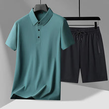 Load image into Gallery viewer, polo Shirts + shorts 2024 summer new style fashion Sportswear Men's Casual Sets Male Fashion shirts and shorts full size M-4XL
