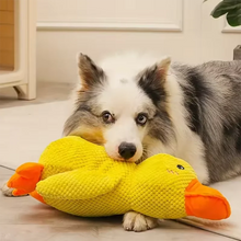 Load image into Gallery viewer, Dog sleeping with a dog hug duck toys to relieve boredom of little yellow duck pet interactive plush doll pet supplies
