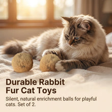 Load image into Gallery viewer, 1/2/3/6pcs Rabbit Fur Ball Interactive Cat Toy Pet Product Containing Catnip Toy Ball Chasing Plush Toy Ball Cat Accessories 8cm
