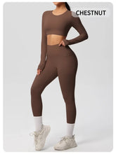 Load image into Gallery viewer, Yoga Gym Set Women Sports Impact Longline Strappy Top Fitness Overalls Sets Womens 2 Piece Sportswear Woman Gym Leggings Solid
