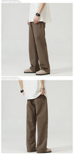 Load image into Gallery viewer, 100％ Cotton Men's Baggy Straight Jeans Comfortable Soft Casual Pants Fashion Korean White Brown Denim Trousers Male Clothing
