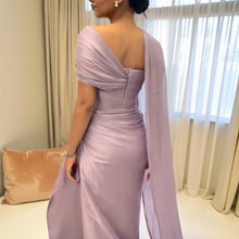 Load image into Gallery viewer, Lilac Draped One Shoulder Evening Gown
