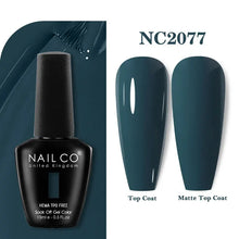 Load image into Gallery viewer, NAILCO 333 Colors Gel Nail Polish Semi Permanent Varnishes Nails Art Design Hybrid Soak Off Top Base Coat UV Gel Manicure 15ml
