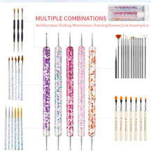 Load image into Gallery viewer, Nail Art Brushes Nail Art Tool Set Nail Dotting Tools Nail Dust Brush Striping Long Lines Nail Drawing Pen Nail Design
